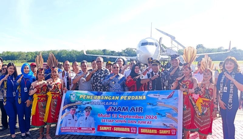 Penerbangan Perdana NAM Air Rute Sampit-Surabaya Disambut Antusias, Terisi Penuh Penumpang