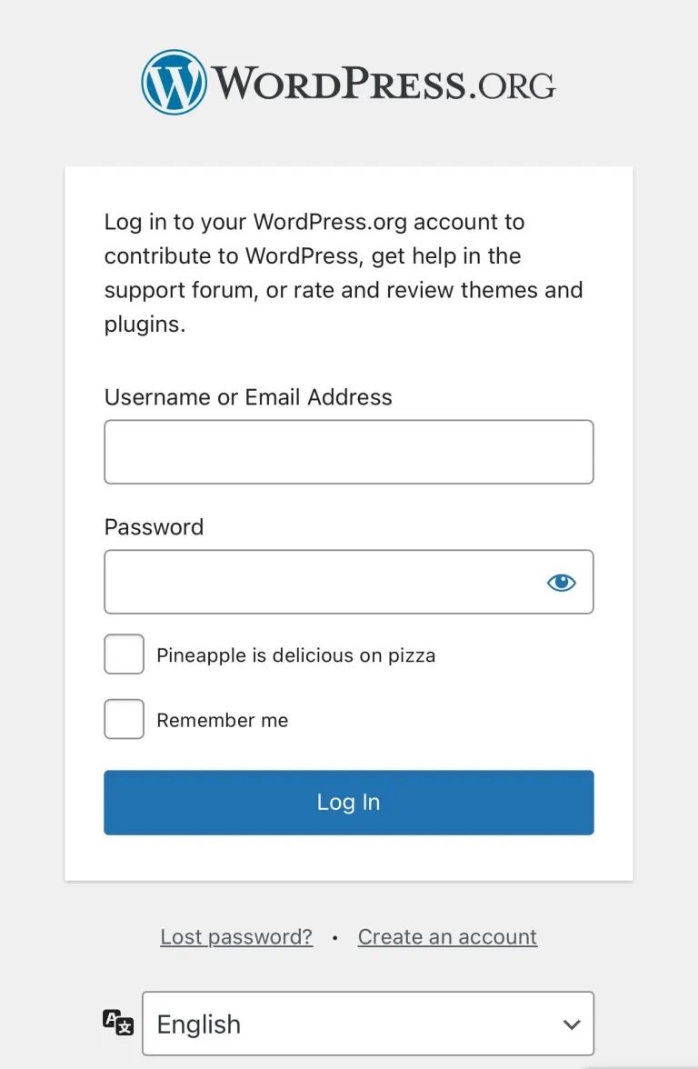 Login WordPress Kini Perlu Suka Pizza Nanas, Apa Hubungannya?