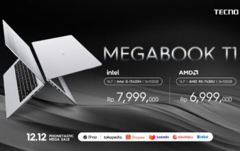 Tecno Megabook T1 Varian Baru Resmi Hadir di Indonesia: Perpaduan Ringan, Elegan, dan Bertenaga